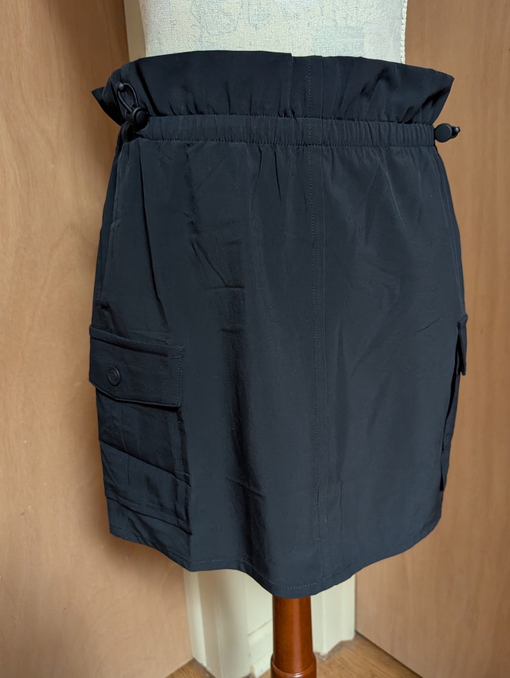 Talbots Navy Blue Cargo Mini Skirt XS NWT Elastic Waist Lightweight Utility Chic